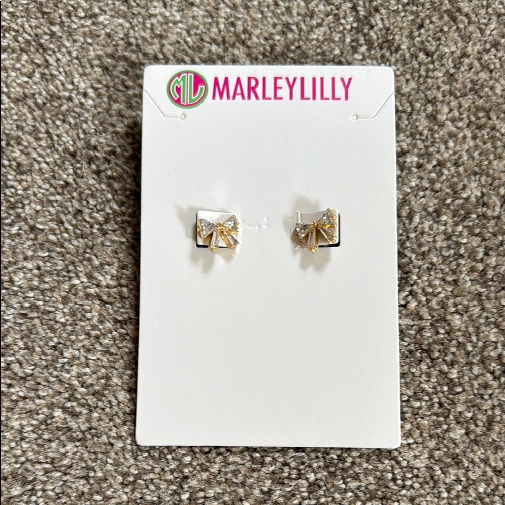 Gold Bow Stud Earrings by